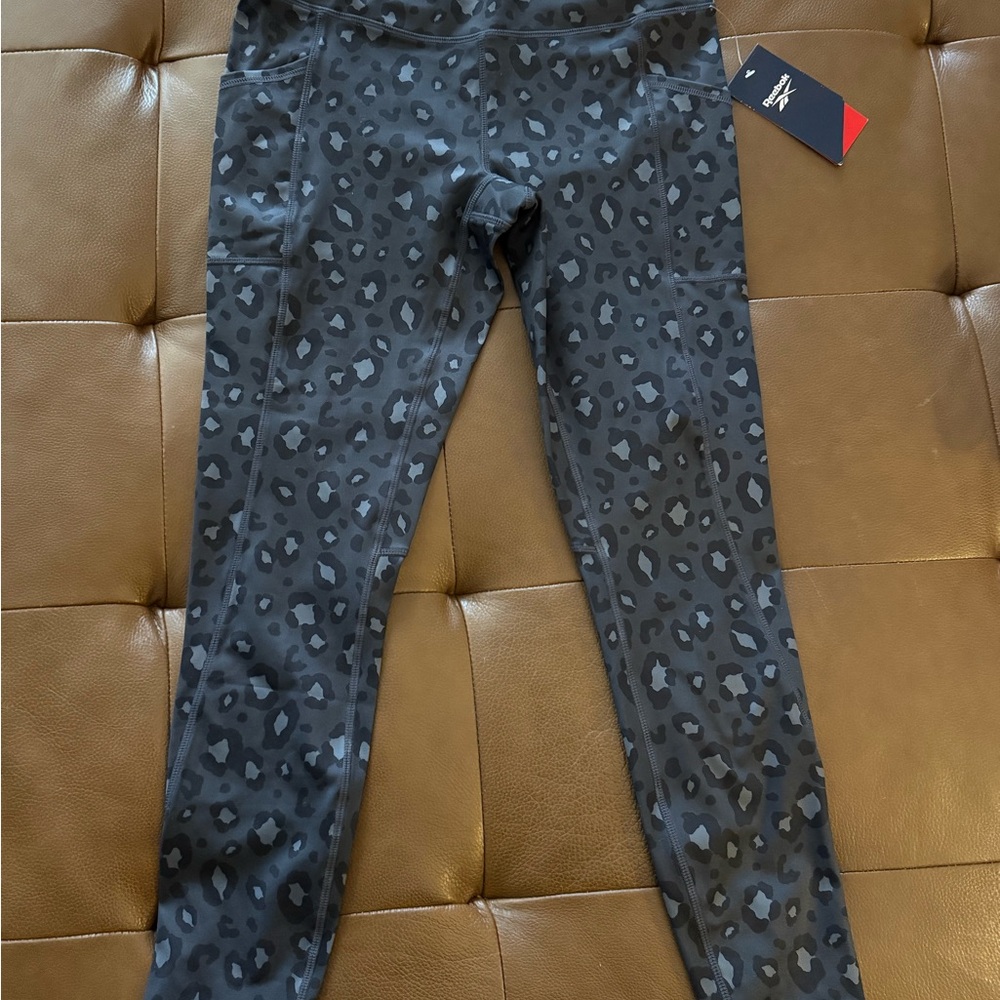 Reebok Black Leopard Print Leggings